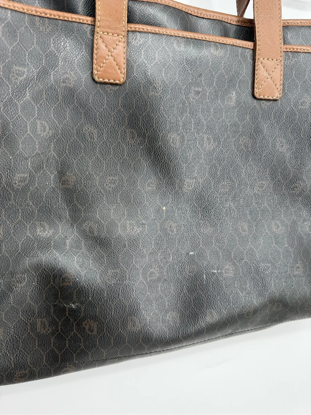 Christian Dior Vintage Honeycomb Monogram Tote Bag